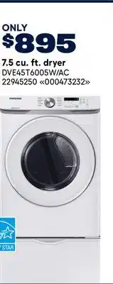 RONA SAMSUNG 7.5 cu. ft. dryer offer
