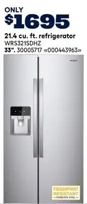RONA WHIRLPOOL 21.4 cu. ft. refrigerator 33 offer