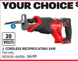 RONA CRAFTSMAN CORDLESS RECIPROCATING SAW offer