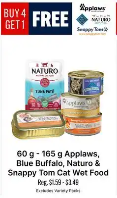 Ren’s Pets Depot Applaws, Blue Buffalo, Naturo & Snappy Tom Cat Wet Food offer
