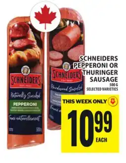 Food Basics SCHNEIDERS PEPPERONI OR THURINGER SAUSAGE offer