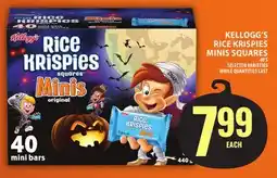 Food Basics KELLOGG'S RICE KRISPIES MINIS SQUARES offer