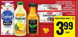 Food Basics ENJOY BEVERAGES OR PURE LEAF ICED TEA OR TROPICANA LEMONADE OR ASTRO ORIGINAL BALKAN YOGURT offer