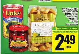Food Basics UNICO OLIVES OR SUNDRIED TOMATOES, VITASANA TARALLI offer