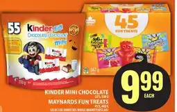 Food Basics KINDER MINI CHOCOLATE OR MAYNARDS FUN TREATS offer