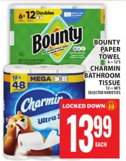 Food Basics BOUNTY PAPER TOWEL 6 = 12'S CHARMIN BATHROOM TISSUE 12 = 48'S offer