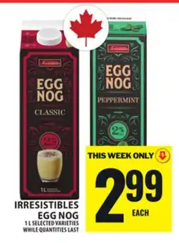 Food Basics IRRESISTIBLES EGG NOG offer