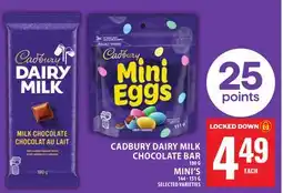 Food Basics CADBURY DAIRY MILK CHOCOLATE BAR 180 G MINI'S 144 - 151 G offer