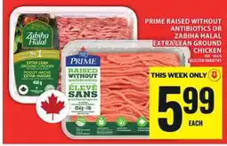 Food Basics PRIME RAISED WITHOUT ANTIBIOTICS OR ZABIHA HALAL EXTRA LEAN GROUND CHICKEN offer