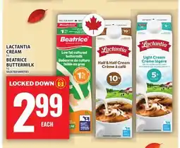 Food Basics LACTANTIA CREAM OR BEATRICE BUTTERMILK offer