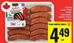 Food Basics FRESH SELECTION PORK SAUSAGES FAMILY PACK offer