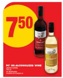 No Frills PC DE-ALCOHOLIZED WINE, 750 mL offer