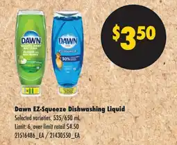 No Frills DAWN EZ-SQUEEZE DISHWASHING LIQUID offer
