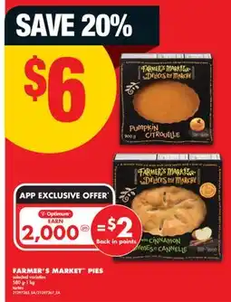 No Frills FARMER'S MARKET PIES, 580 G-1 KG offer