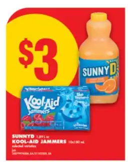 No Frills SUNNYD, 1.89 L OR KOOL-AID JAMMERS, 10X180 ML offer