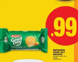 No Frills BRITANNIA GOOD DAY BISCUITS, 75 G offer