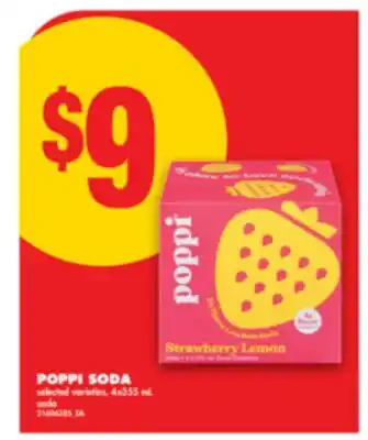 No Frills POPPI SODA, 4X355 ML SODA offer