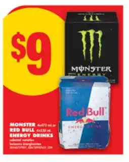 No Frills MONSTER, 4x473 mL or RED BULL, 4x250 mL ENERGY DRINKS offer