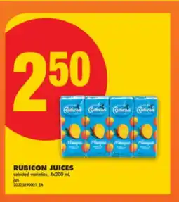 No Frills RUBICON JUICES, 4x200 ML offer
