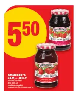 No Frills SMUCKER'S JAM or JELLY, 310-500 mL offer