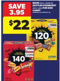 Real Canadian Superstore MARS 120' S, 1.28 KG OR SKITTLES STARBURST 140' S, 1.69 G offer