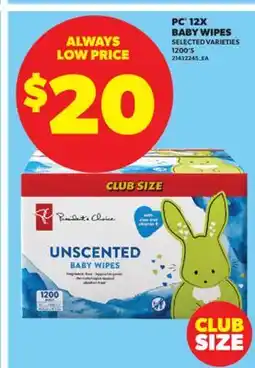 Real Canadian Superstore PC 12X BABY WIPES, 1200' S offer