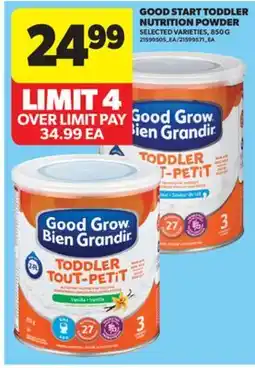 Real Canadian Superstore GOOD START TODDLER NUTRITION POWDER, 850 G offer