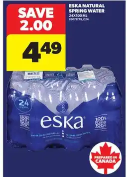 Real Canadian Superstore ESKA NATURAL SPRING WATER, 24X500 ML offer