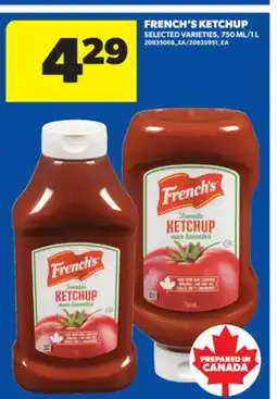 Real Canadian Superstore FRENCH'S KETCHUP, 750 ML/1 L offer