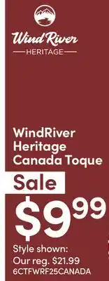 Mark's WindRiver Heritage Canada Toque offer