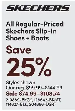 Mark's All Regular-Priced Skechers Slip-In Shoes + Boots offer