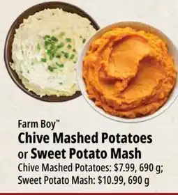 Farm Boy Chive Mashed Potatoes or Sweet Potato Mash offer