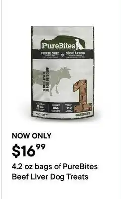 Petvalu 4.2 oz bags of PureBites Beef Liver Dog Treats offer