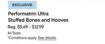 Petvalu Performatrin Ultra Stuffed Bones and Hooves offer
