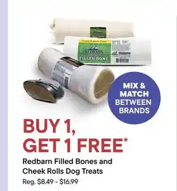 Petvalu Redbarn Filled Bones and Cheek Rolls Dog Treats offer