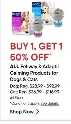 Petvalu ALL Feliway & Adaptil Calming Products for Dogs & Cats offer