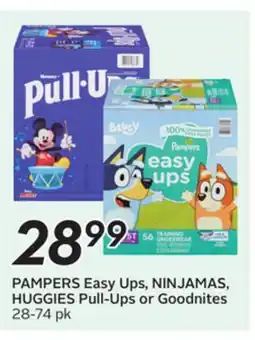Sobeys PAMPERS Easy Ups, NINJAMAS, HUGGIES Pull-Ups or Goodnites offer