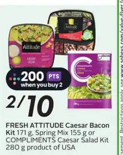 Sobeys FRESH ATTITUDE Caesar Bacon Kit or COMPLIMENTS Caesar Salad Kit offer