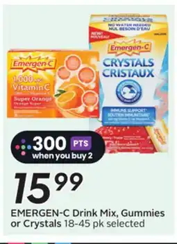 Sobeys EMERGEN-C Drink Mix, Gummies or Crystals offer