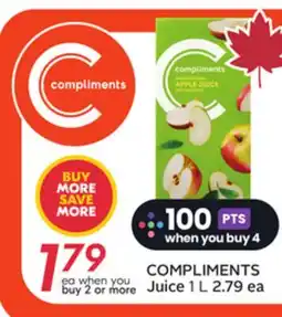 Sobeys COMPLIMENTS Juice offer