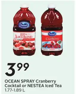Sobeys OCEAN SPRAY Cranberry Cocktail or NESTEA Iced Tea offer