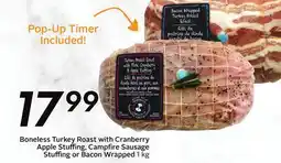 Sobeys Boneless Turkey Roast with Cranberry Apple Stuffing, Campfire Sausage Stuffing or Bacon Wrapped offer
