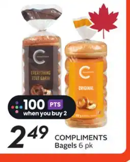 Sobeys COMPLIMENTS Bagels offer