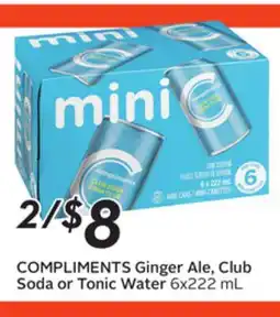 Sobeys COMPLIMENTS Ginger Ale, Club Soda or Tonic Water offer