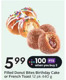 Sobeys Filled Donut Bites Birthday Cake or French Toast offer