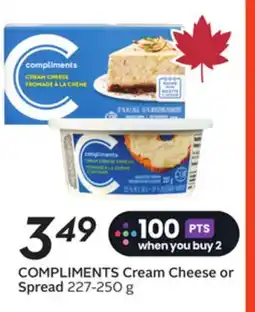 Sobeys COMPLIMENTS Cream Cheese or Spread offer
