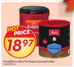 Sobeys FOLGERS or MELITTA Roast & Ground Coffee offer