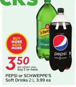 Sobeys PEPSI or SCHWEPPE'S Soft Drinks offer