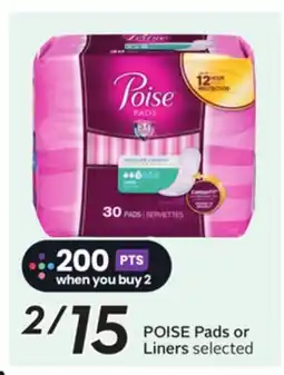 Sobeys POISE Pads or Liners offer