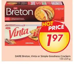 Sobeys DARE Breton, Vinta or Simple Goodness Crackers offer